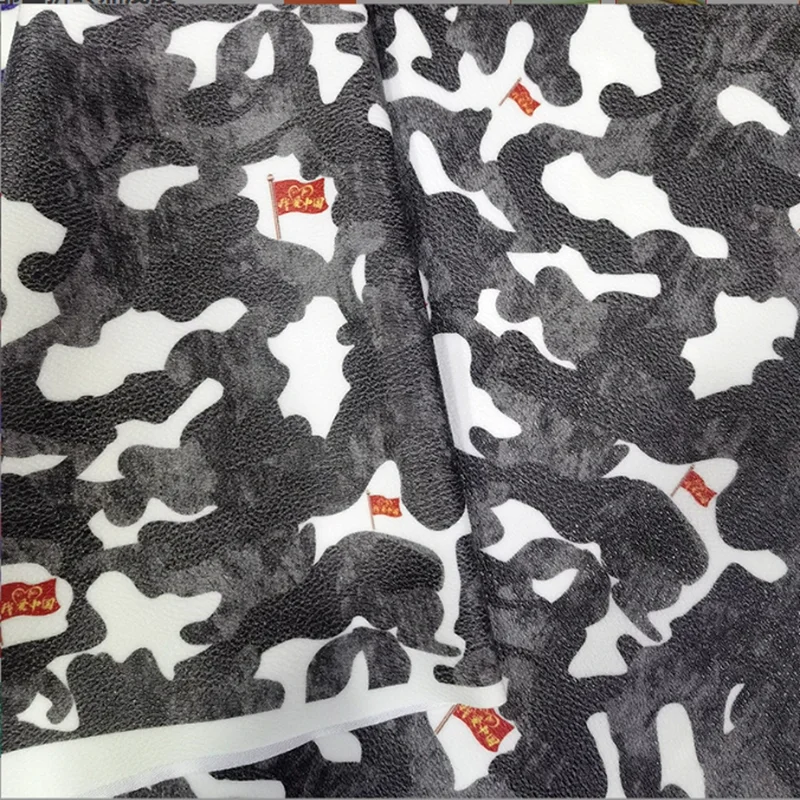 Camouflage glow in the dark leather PVC print synthetic leather for bags shoes clothing