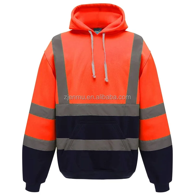 Пуловер с капюшоном Hi-Vis, толстовка, защитная толстовка, светоотражающие куртки, куртка-бомбер