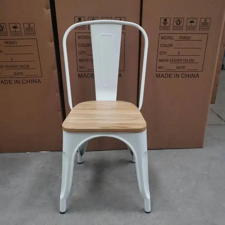 Оптовая продажа, низкая цена, современный стул Silla de comedor metalica, Штабелируемый деревянный стул, обеденный стул, металлический винтажный стул для ресторана