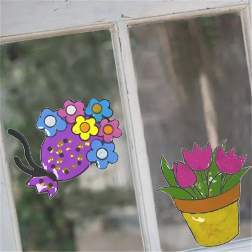 Custom Glass Art Window Paint Non Toxic 10 Colors Craft Supplies Stationery Set