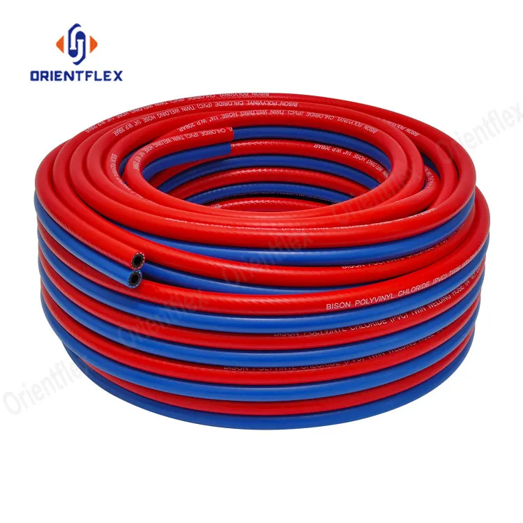 High Quality Two Line Oxy Oxygen Acetylene Hose Pvc Twin Welding Hose Hoses 5/16