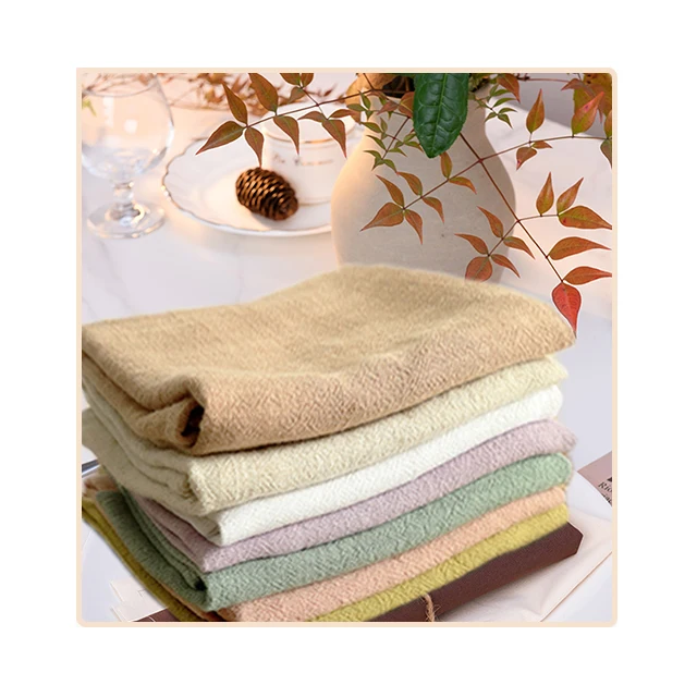 Cotton Linen Napkin Cloth Household Kitchen Plain Placemat Square Tea Ramie Cotton napkin