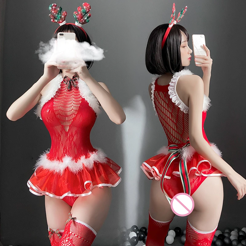 2022 Hot Fashion Sexy Christmas Lingerie Dress Girl Santa Claus Costume Sexy Beauty Sexy Lingerie