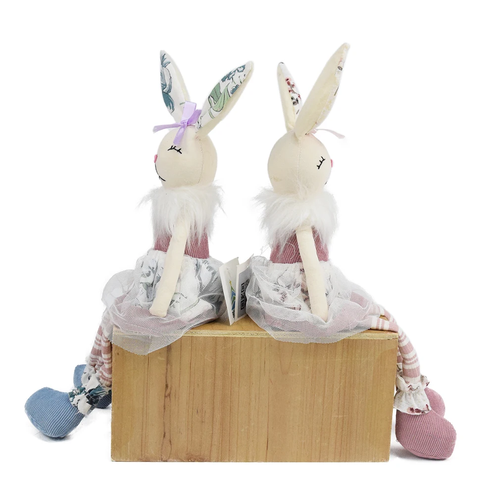 16.5 Inch Easter Product Holiday Ornaments Home Plush Bunny Easter Decorative Rabbit with Long Ear