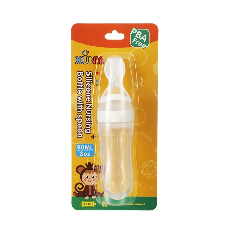 90ml  Silica Gel PP Spoon  Rice  Bottle Baby Infant  Food Feeding Bottle