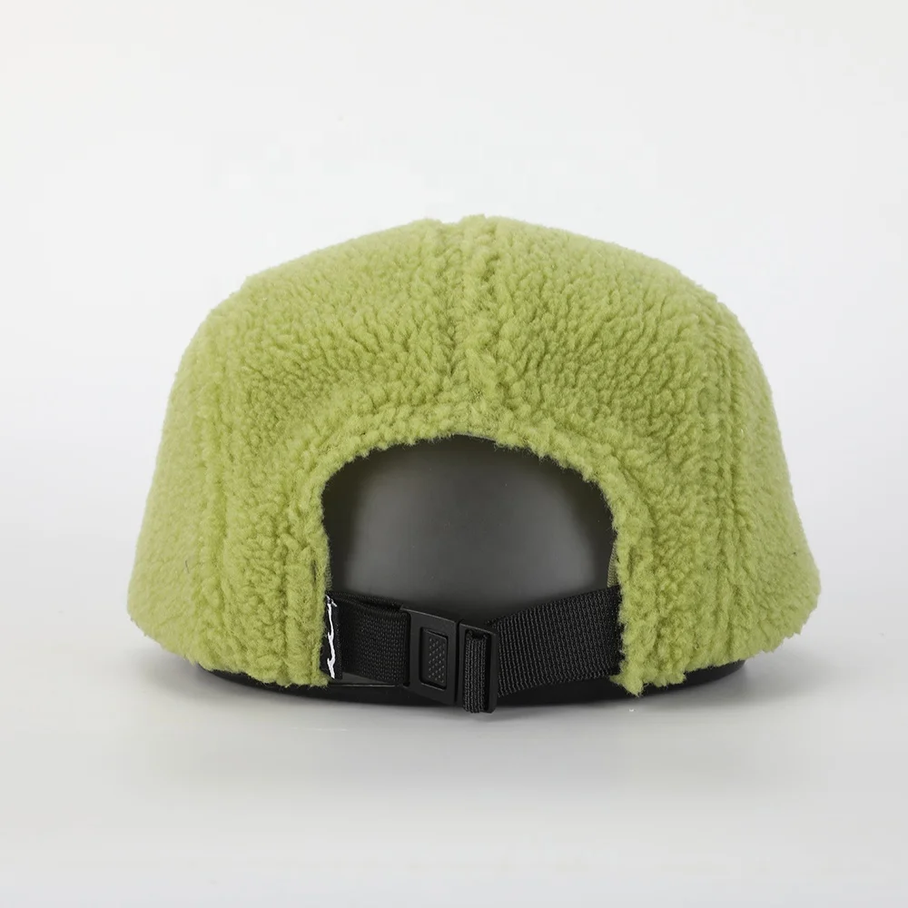 High Quality Custom Winter Embroidery Patch All Over 5 Panel Fleece Camp Cap,Sports Running Camper Hat,Lightweight Camping Cap