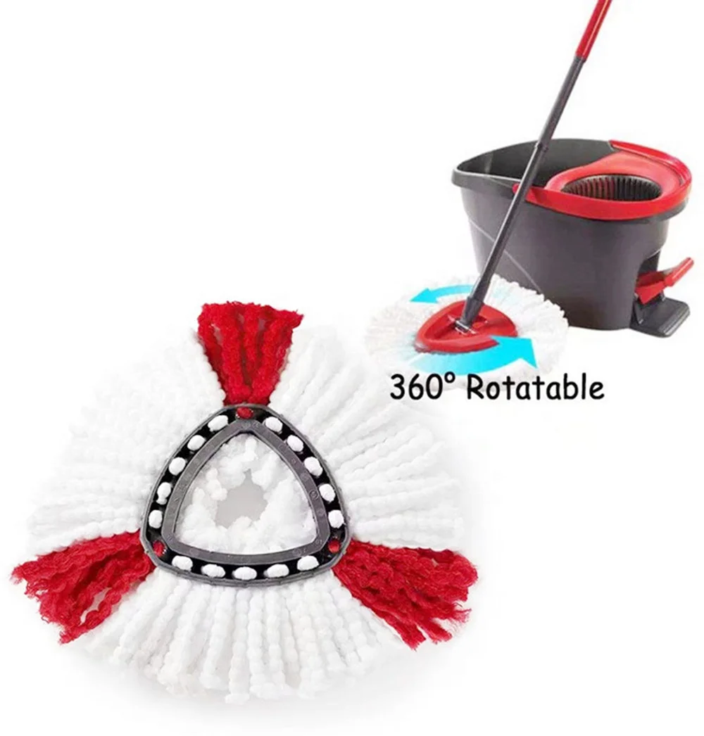 O-cedar Vileda Microfiber Magic Stick Mopping Cleaner Bucket And Wringer Head Triangle Floor Flat Smart Spin Cleaning Floor Mops