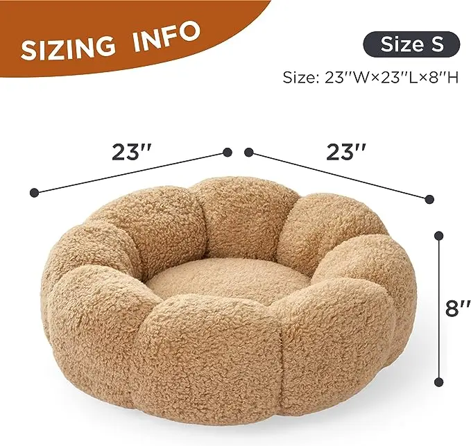 Leisure Calming Small Dog pet bed donut Anti Slip Cute Flower Cat portable pet bed nest round donut pet bed for dog cat
