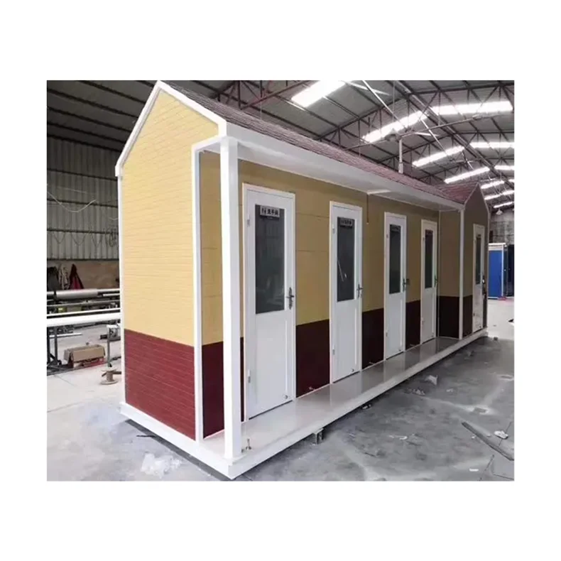 Mobile container restrooms   Prefabricated mobile public restrooms, used for outdoor and construction sites