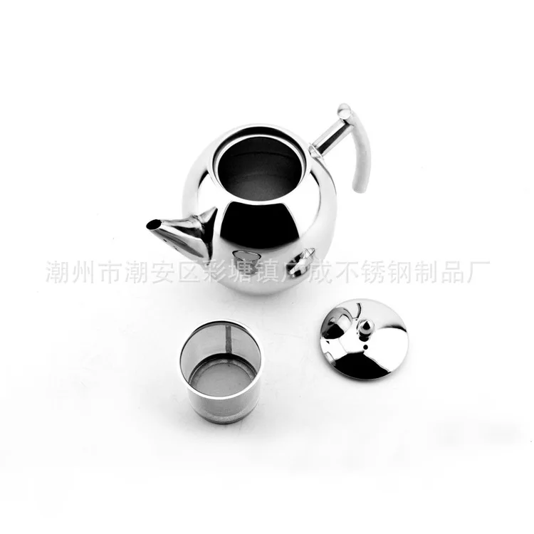 Stainless Steel Household Tea Kettle Olive  Fashion Boiling Water Craft Pot Silver Gold Titanium 1/1.5L with Tea Strainer
