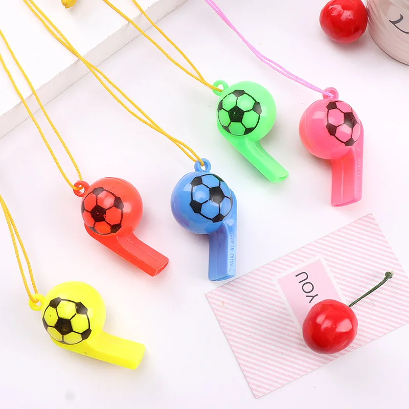Colorful kids Playing football soccer shape plastic Training whistle