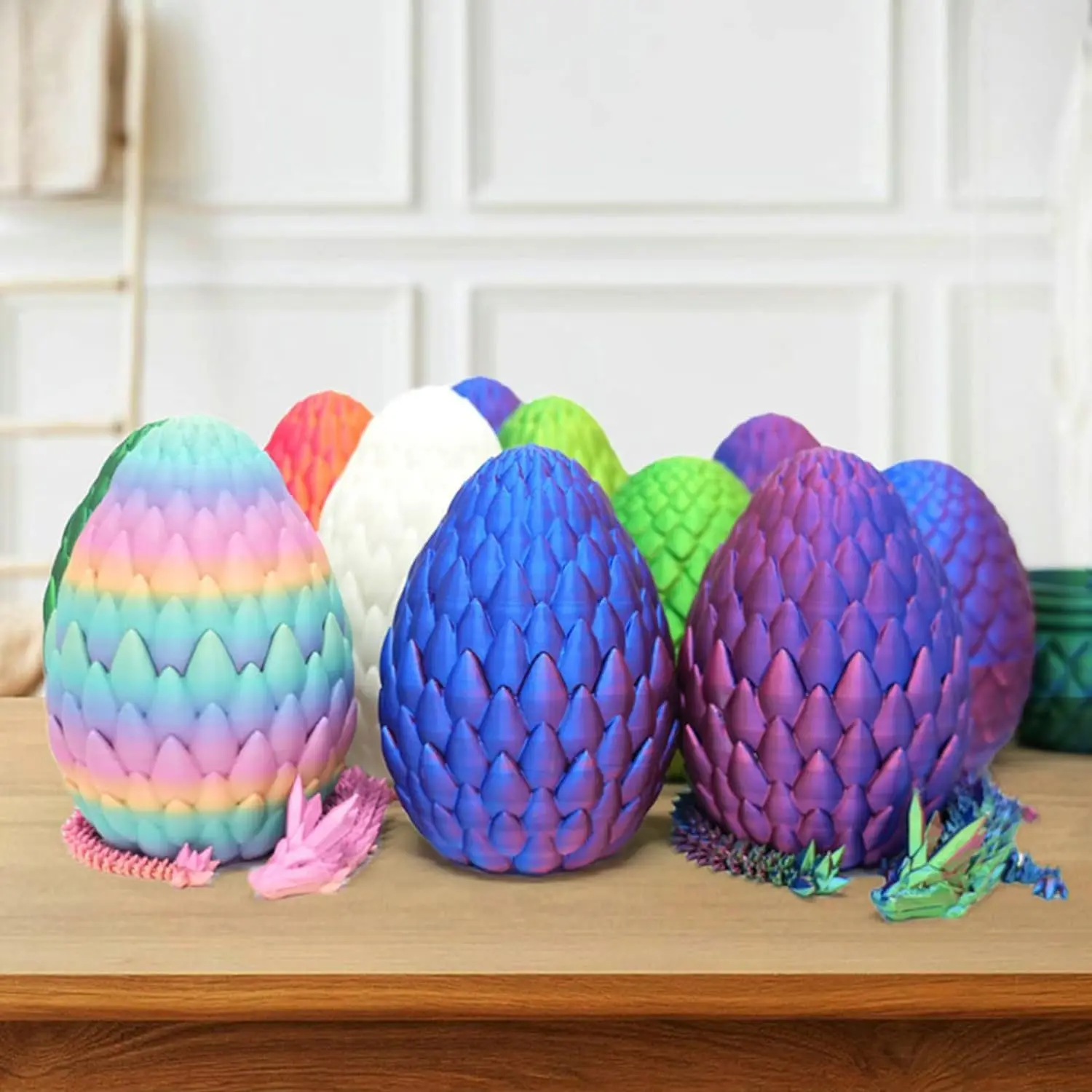 3D printed dragon egg divine dragon box sets with colorful decoration and creative trendy play gem dragon pendant handmade gifts