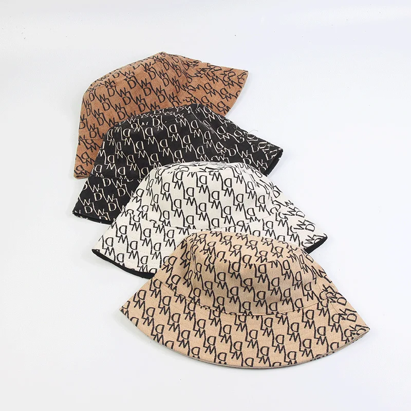 Cotton Wild Letter Bucket Hat Wholesale Custom Bucket Hat Double-sided Visor Graffiti Fisherman Hat