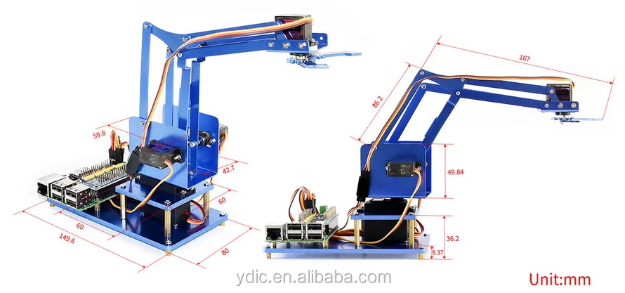 4-DOF Metal Robot Arm Kit for Raspberry Pi,  WiFi