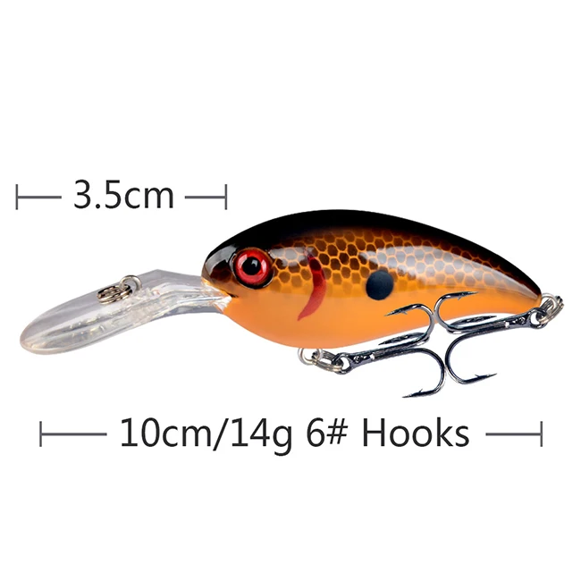 3D Eyes Fishing Lure Hard Bait Bass Crankbait Sharp Tackle Fishing Lures with Long Plastic Lip Floating Minnow Hard Bait