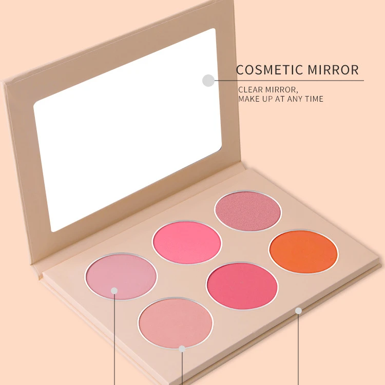 Customize Blush Palette Private Label Cosmetic Makeup Blusher 6 Colors Blush Palette