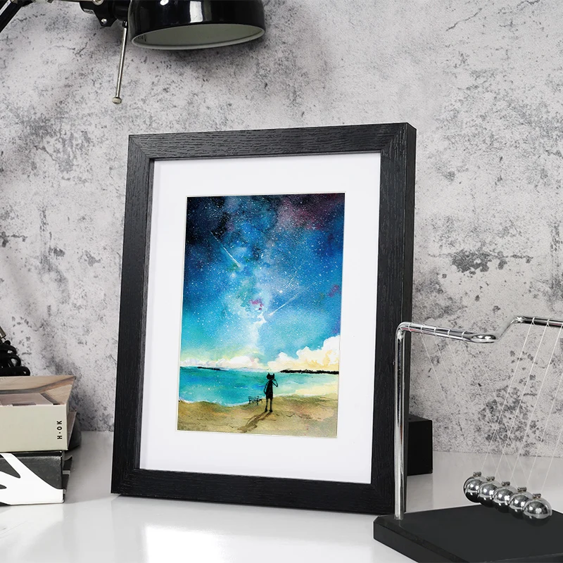 
wholesale modern black white photo frames A1 A2 A3 A5 8X10 11X14 inch picture frame with mat 