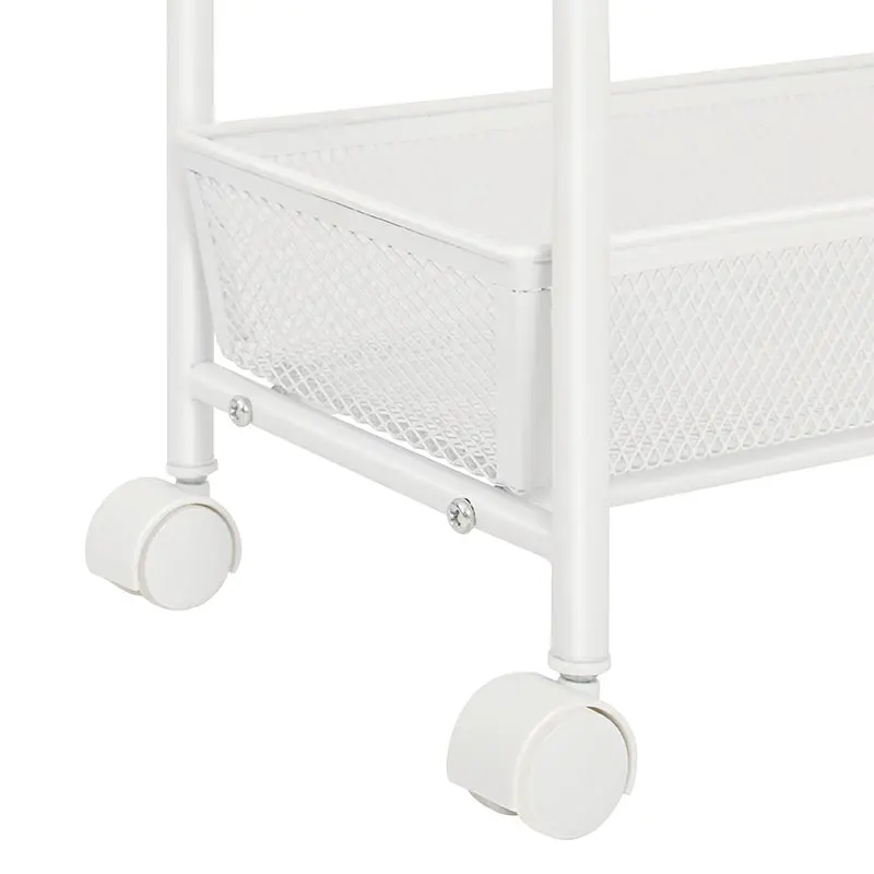 Kitchen Storage Rack Organizer Serving Cart Shelf Narrow Rolling Trolley Storage Cart 3 Tier Slim Sliding Mobile Utility Cart