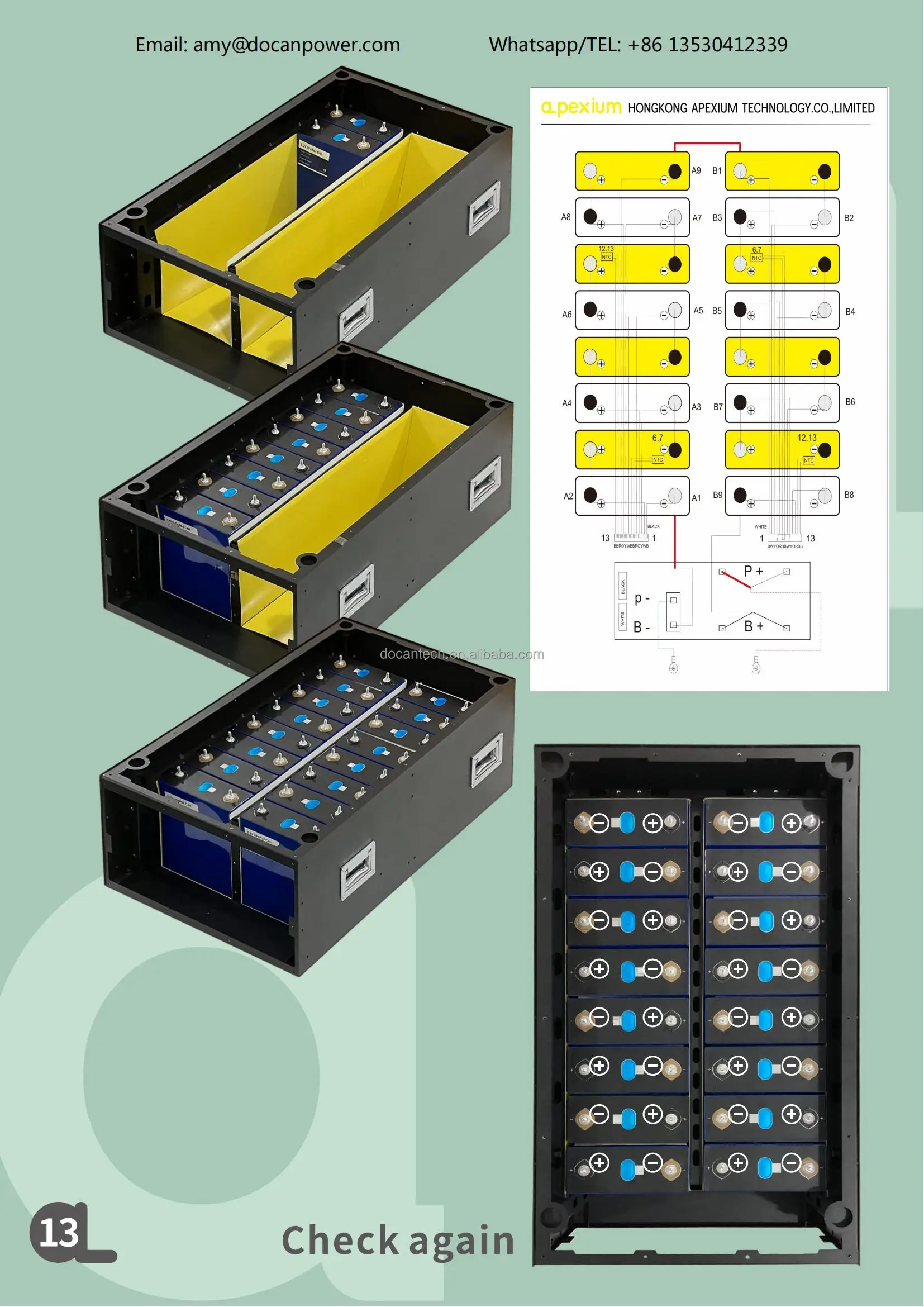 48 В diy kit case 280ah призматическая аккумуляторная батарея Корпус аксессуары коробка 16S48V200ah bms сборка в apexium mason