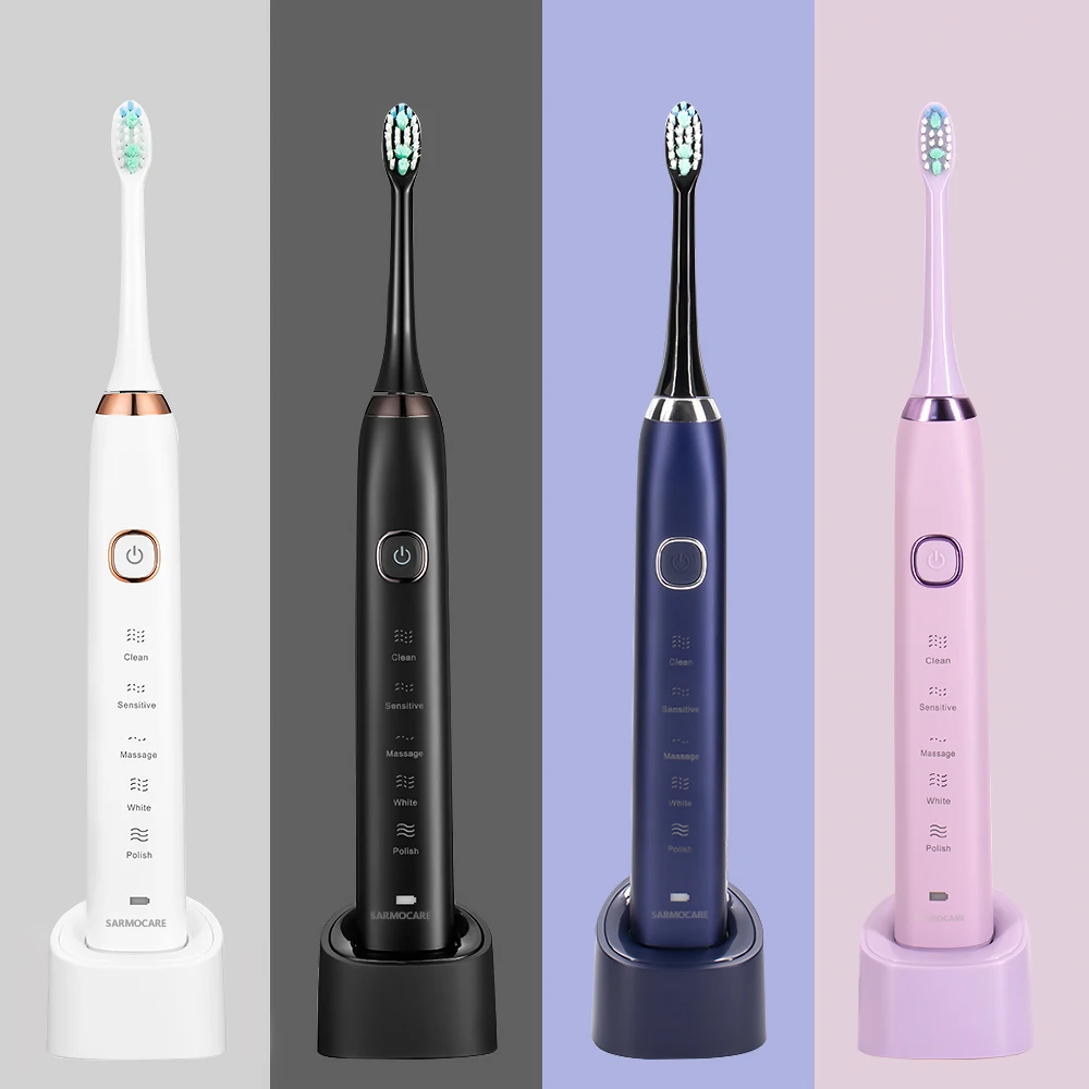 IPX7 Waterproof FoodGrade Smart Sonic Electric Toothbrush Rechargeable Vibrating Automatic Toothbrush