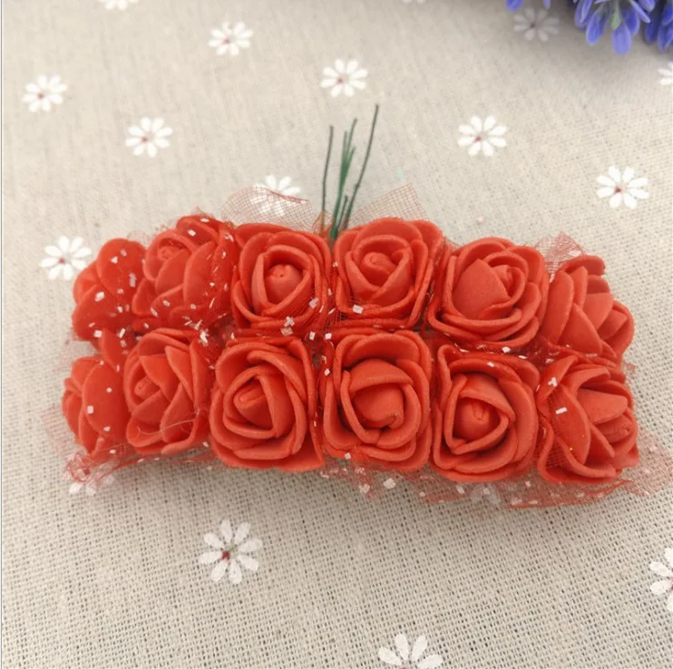 Mini Size Artificial Roses  2.5cm Pe Roses 144pcs /box Foam Rose Head