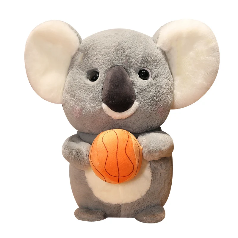 Customized Cute Koala Hold Basket Ball Baby Koala Stuffed Animal Plush Toy Dolls for Kids Girls Boys