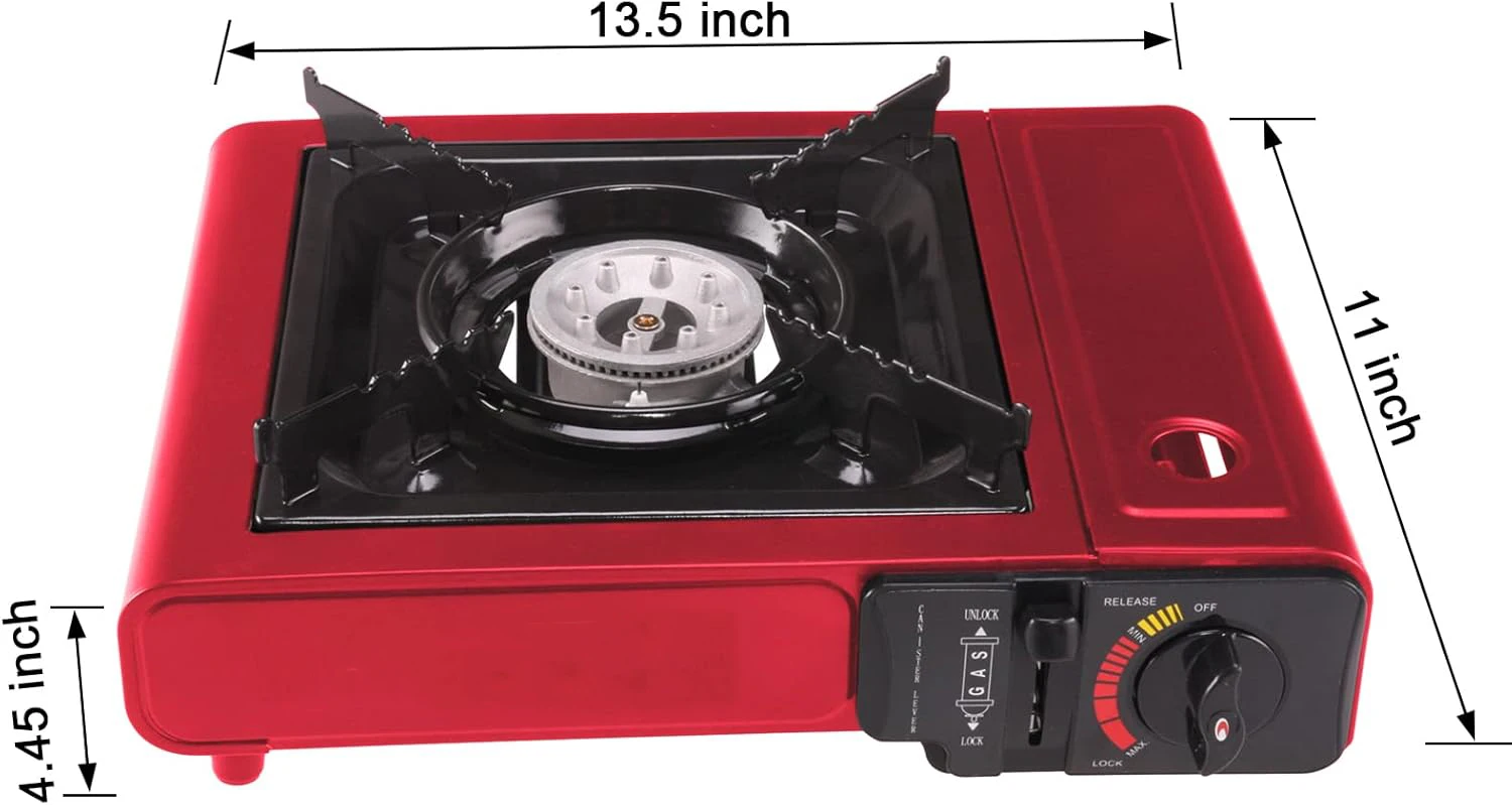 Outdoor Camping Grill Single Burner Stove Garden Mini Butane Table Top BBQ Stove Portable Gas Stove With Carrying Case