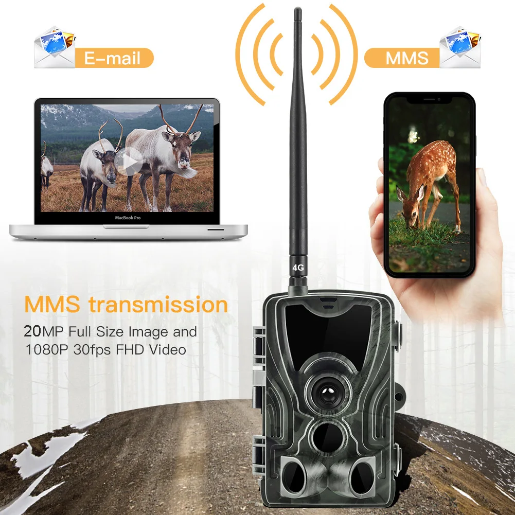 HC801LTE 4G Trail Camera SMS/SMTP/MMS Hunting Camera Photo Trap For Hunting trail 16MP 1080P Surveillance Camera