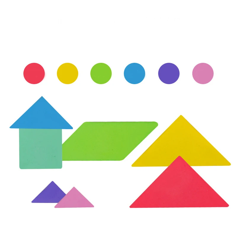 Hot Sale Children Educational Wooden Toys Learning Box Colorful Tangram Puzzle Magnetic