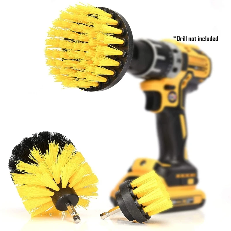 4 профессиональных щетки для дрели желтого цвета