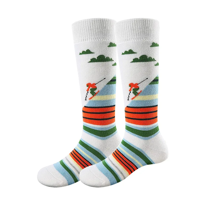 2024 JISEN Adult ski socks outdoor sports thick hiking towel bottom long tube thermal socks