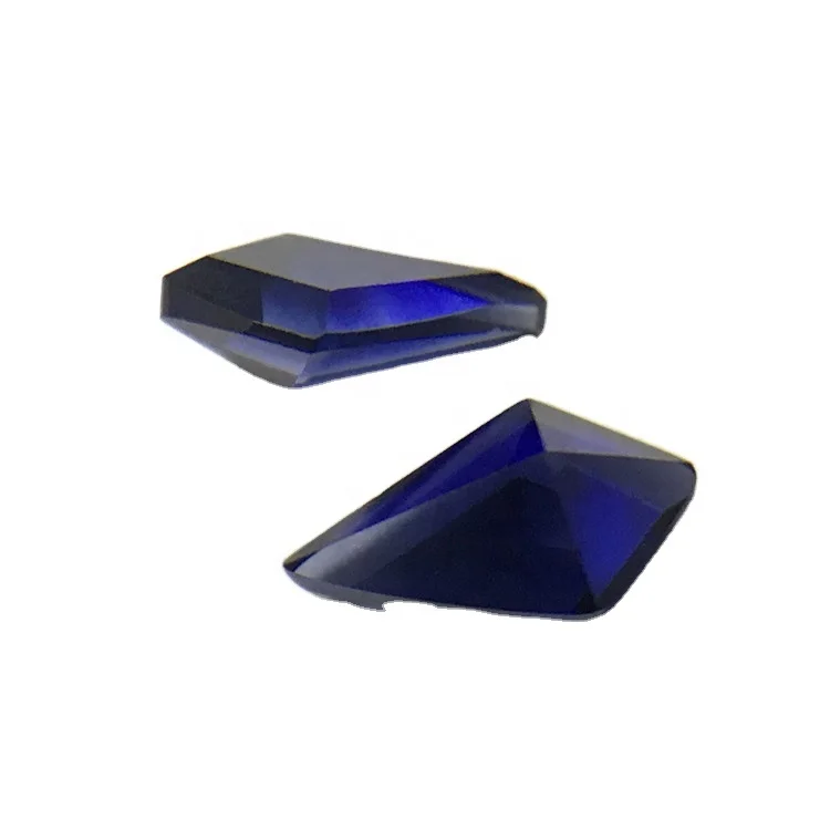 34# loose synthetic blue corundum sapphire gem stones prices kite shaped gems custom gemstone supplier
