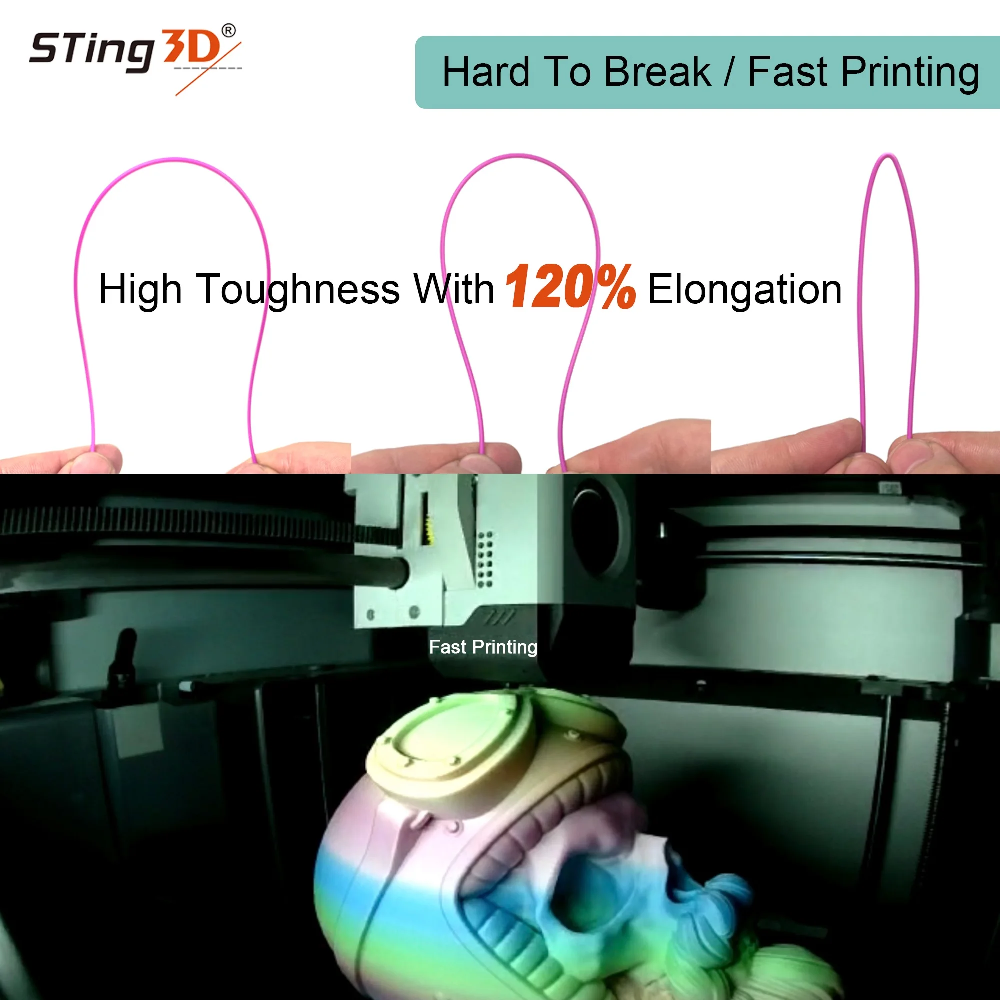 Sting3d best quality 3d printer plastic filament 1.75mm PLA/ABS/PCL/PETG/TPU/HIPS/PP/WOOD etc