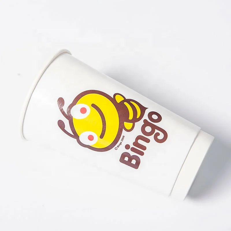 Luckytime free sample custom disposable single wall coffee water beverage paper cup with lids sleeve