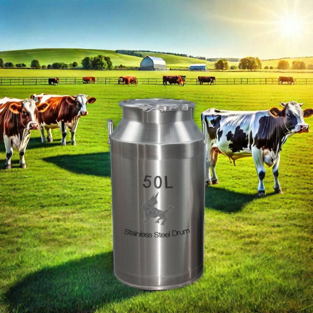 50 liters Food Standard Stainless Steel Milk Can and Sealed Storage Tanks for Drums Pails & Barrels
