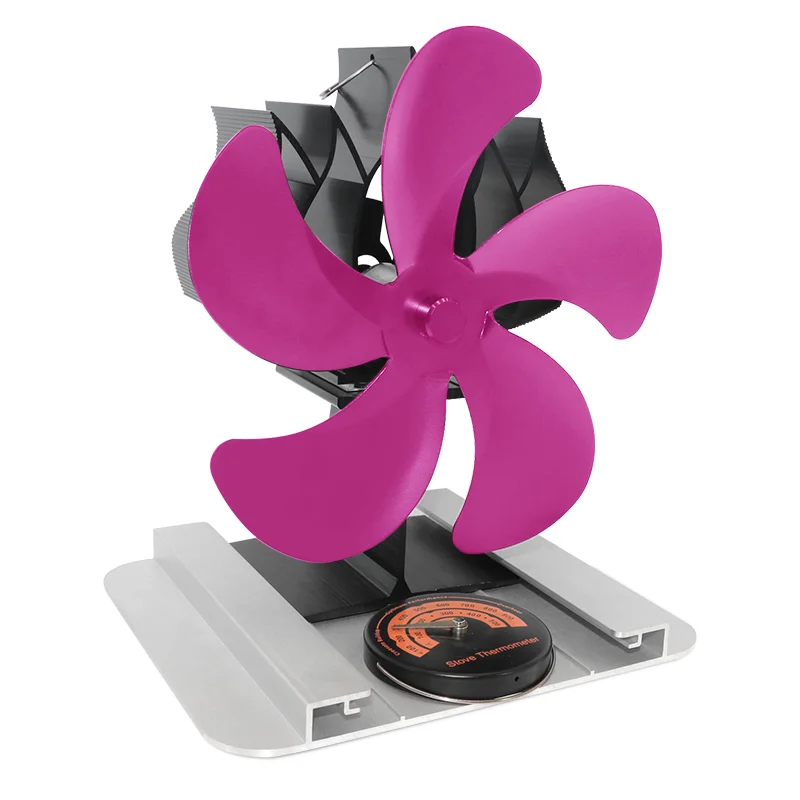2022 New Aluminum Alloy Wood Burning Heat Powered Low Noise Stove Top Fan Fireplace Fan