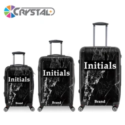 Новое поступление, прозрачный чемодан на колесиках с мраморным принтом, индивидуальный дизайн