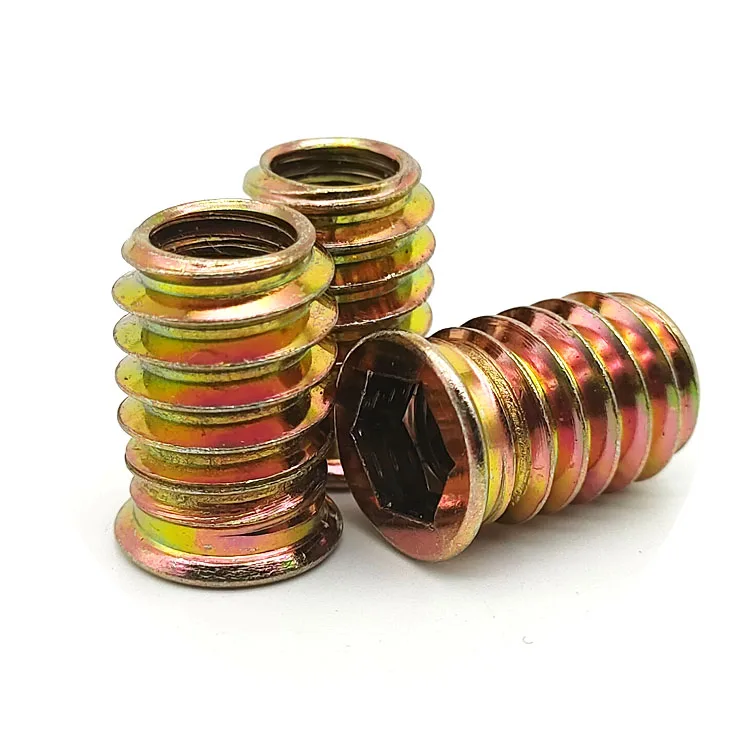 Furniture Hex Drive Head Nut Wood Insert Nut M5 M6 M8 Threaded Insert