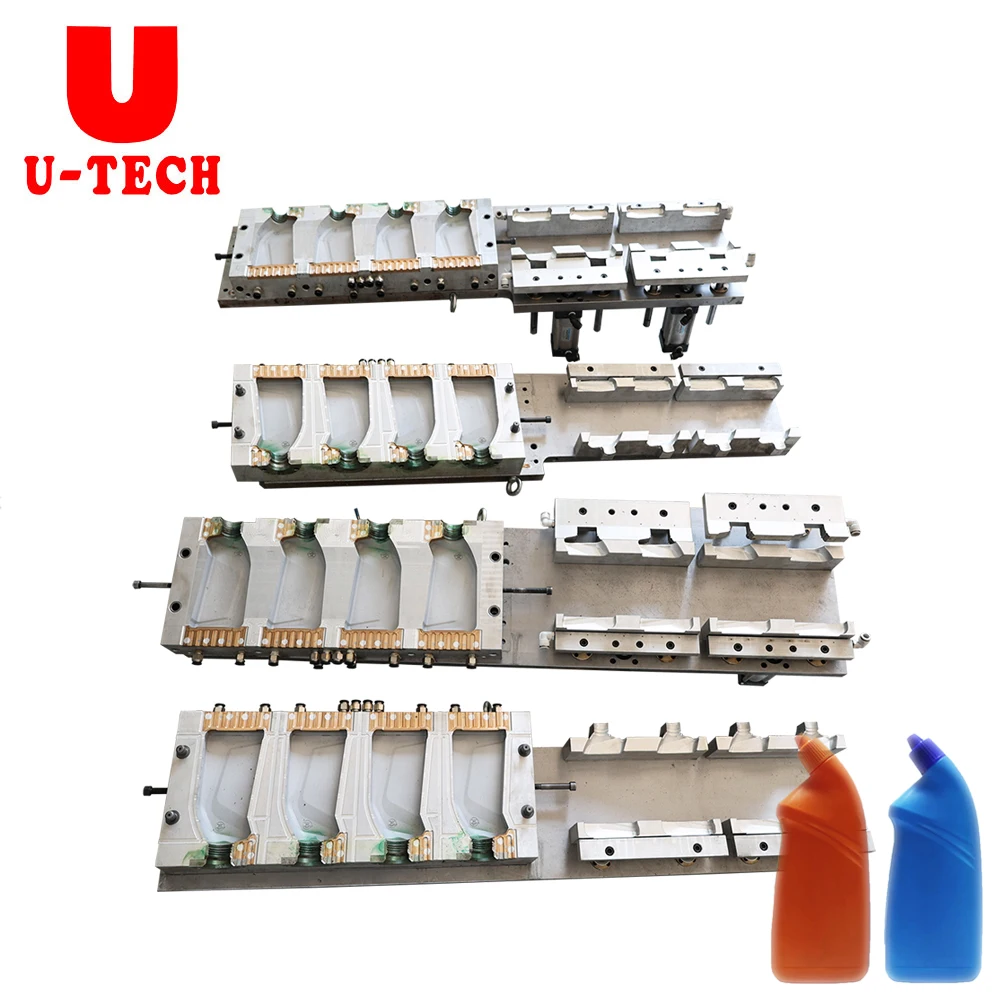 HDPE Bottle 500ml 1L 3 cavity Metal mold 120mm center 5L  AL7075 insert steel center 10L 20L Drum aluminum deflashing mould