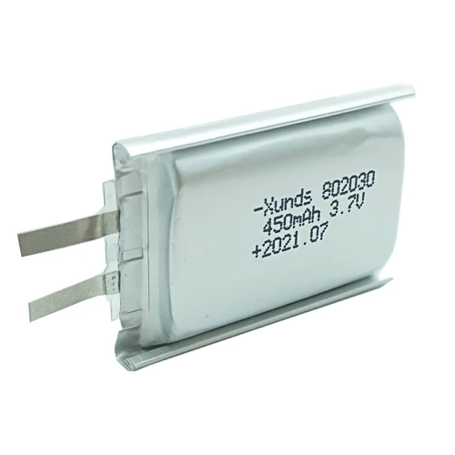 Certificates factory single lipo battery cell 802030 3.7V 450mAh polymer lithium battery