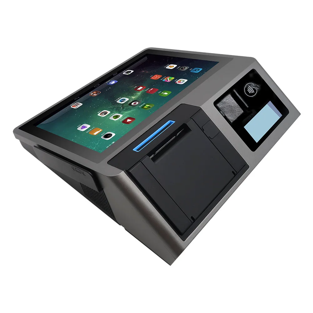Affordable 10.1 inch Dual Screen Wireless Android Tablet POS Terminal with 80mm Printer For Retail