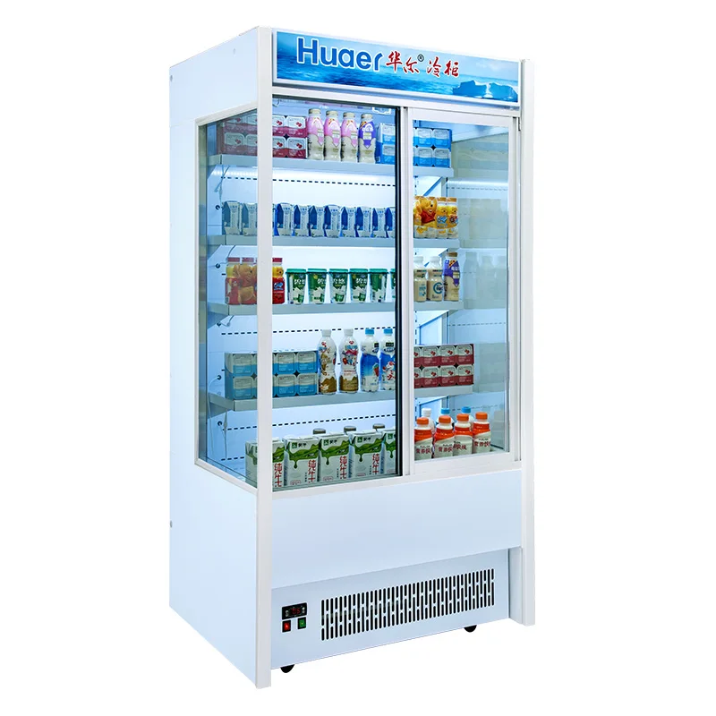 commercial used sliding door showcase mini vegetable refrigerator
