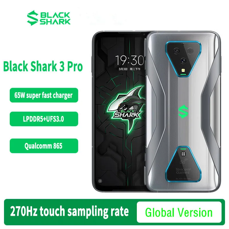 Глобальная версия, игровой смартфон Black Shark 3 Pro, 5G, 7,1 дюйма, 12 Гб, 256 ГБ, Восьмиядерный процессор Snap865, 5000 мАч, WiF 6