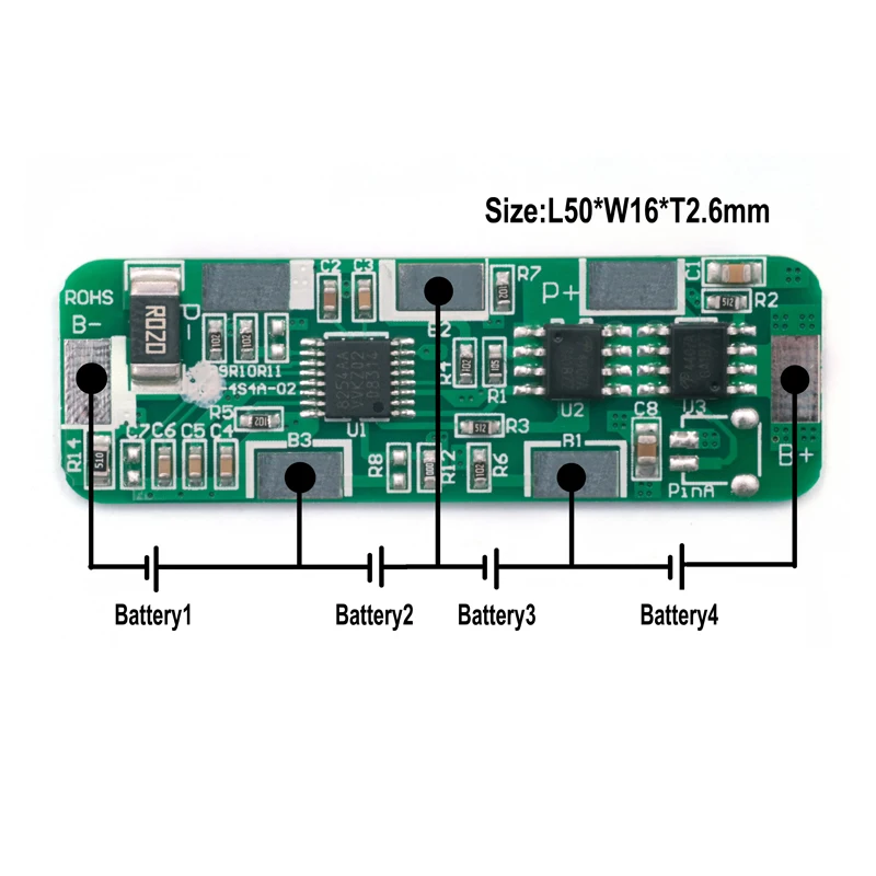 LWS 4S BMS 4A 18650 Lithium 3S 12V Lifepo4 BMS PCB Lifepo4 Battery Pack 14.8v BMS Lithium ion Battery Protection Board
