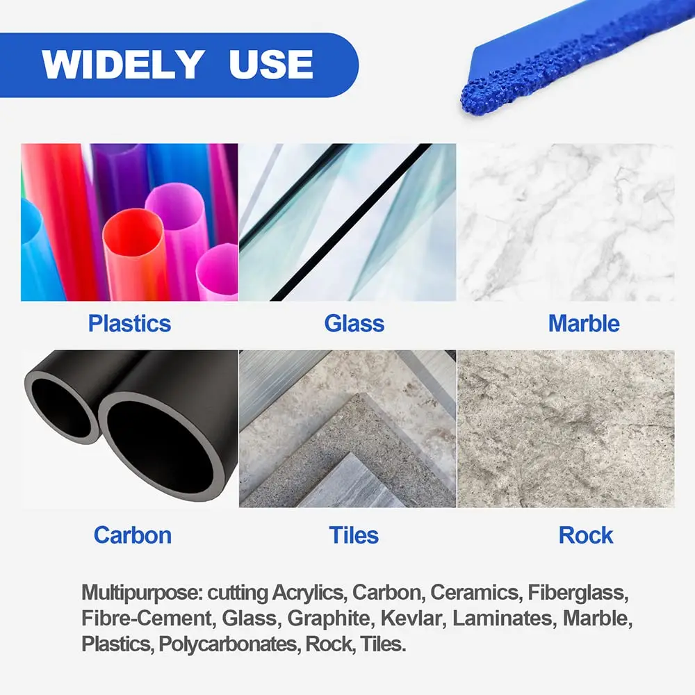 3PCS 4 Inch Diamond Jig Saw Blade for Straight or Curved Cut Granite Marble Ceramic Tile Brick Plastic with T Shank