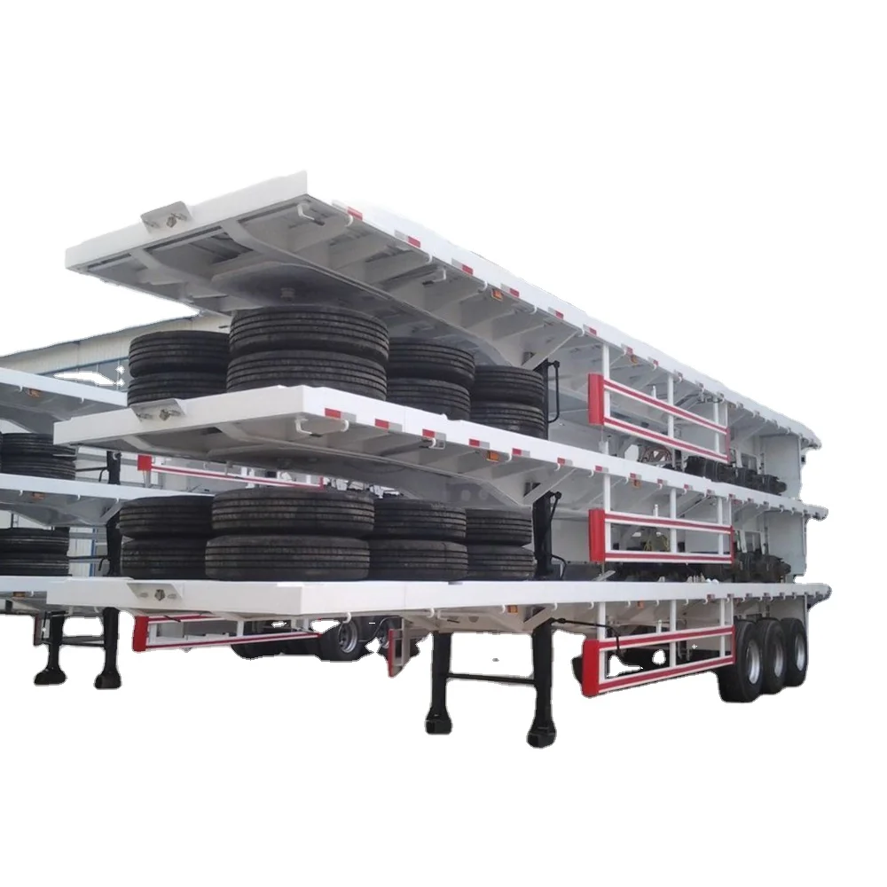 Factory prices for 40 foot and 45 foot flatbed trailers, 6-8 lock container flatbed trailers, bulk cargo transport trailers