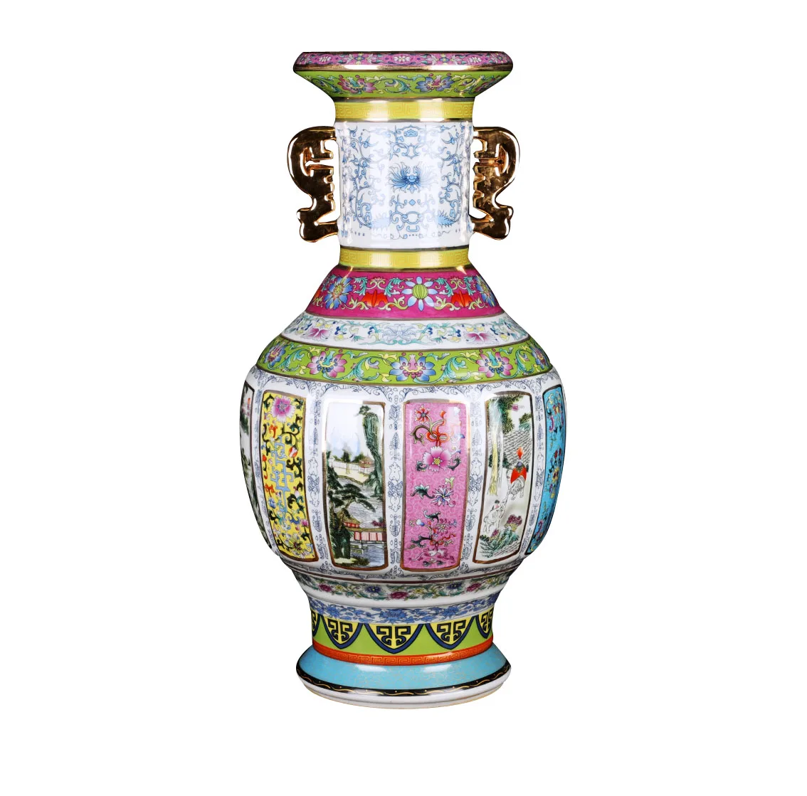 Hot Sale Enamel Luxury Antique Chinese Porcelain Vases home decors ceramics vases jingdezhen