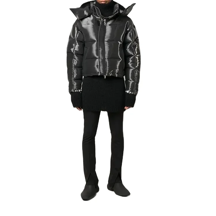 Custom High Quality Men Cropped Puffer Jacket For Men Outdoor Winter Windbreaker Liquid Veste Homme Metal Down Jacket