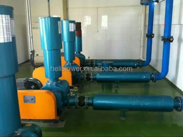 Lake aeration system root blower compressors for wastewater treatment