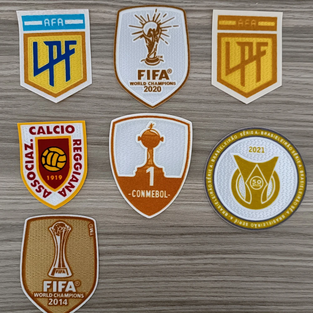 Hot Sale Custom Stock label Football Logo number 14 Heat Transfer Tatami Flock Patches with Iron on patch for Jersey